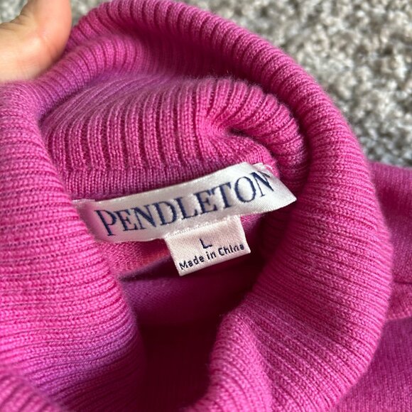 Pendleton Womens L Turtleneck Sweater L 100% Merino Wool Soft Lightweight Pink - Picture 4 of 8